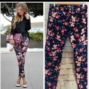 NWT Gap The Slim City Khaki Floral Pants sz 6  #581